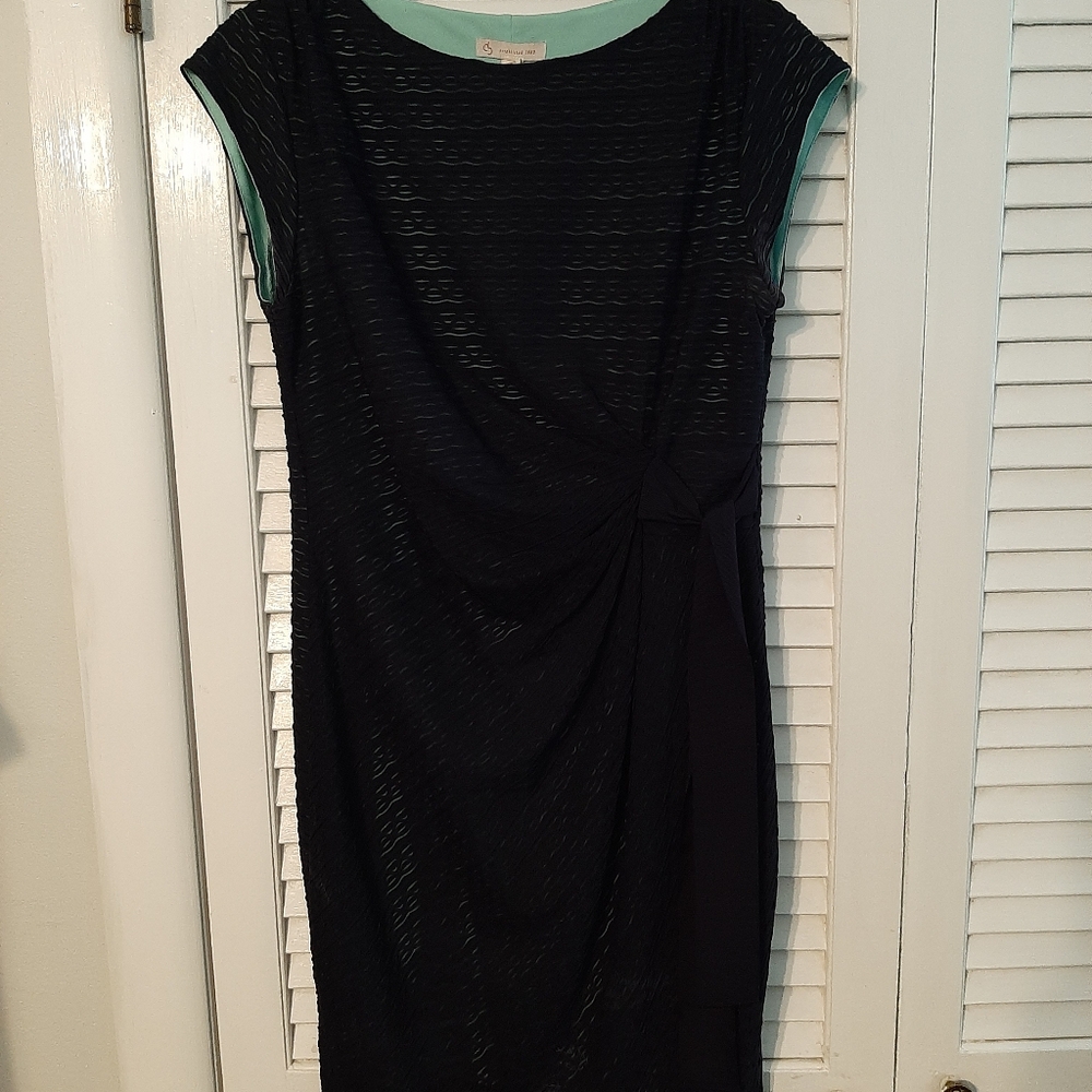 Dress Barn Navy BlueTextured Dress